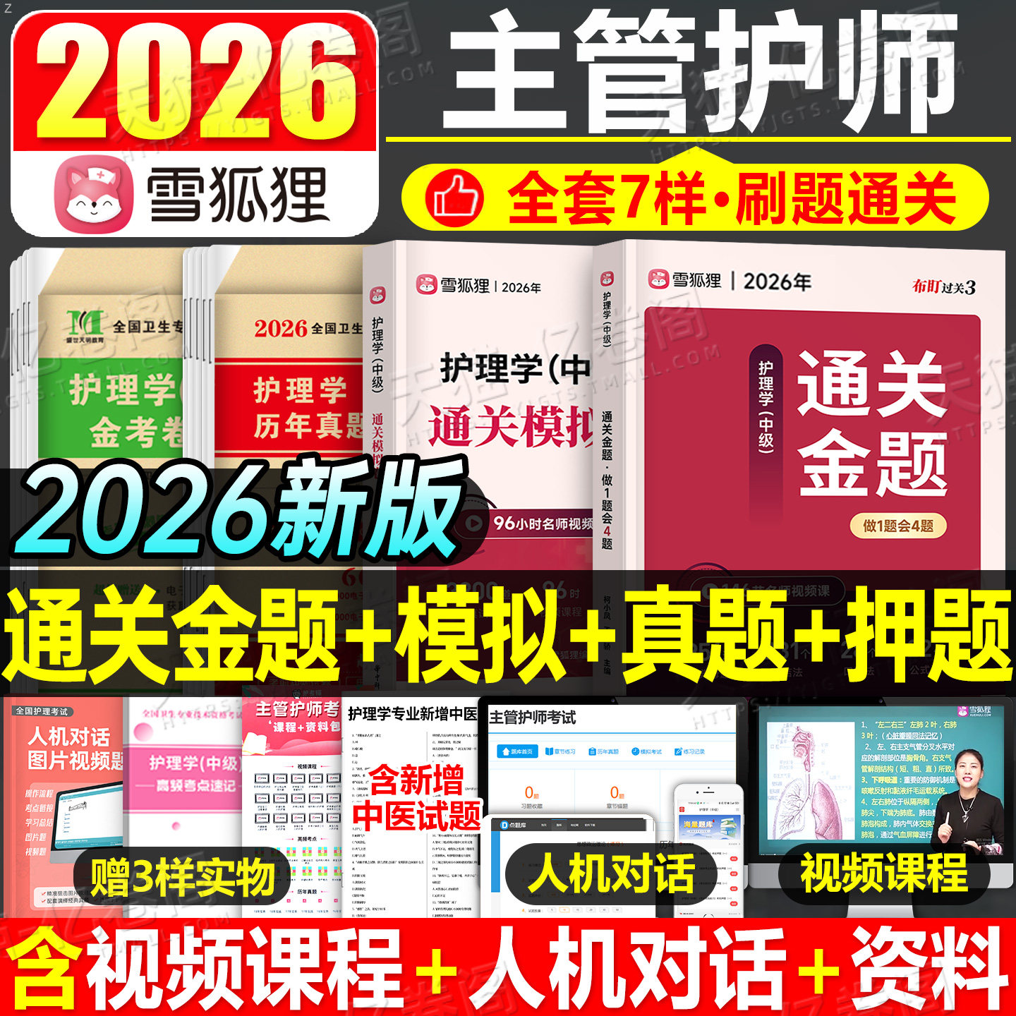 雪狐狸主管护师中级2026年护理学考试通关金题历年真题库模拟试卷习题集母题26人卫版练习题内科外科轻松过教材书2025复习资料丁振