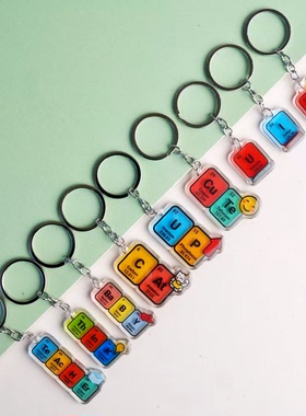 理科生礼物元素符号拼英文cat up think cute baby 亚克力钥匙扣