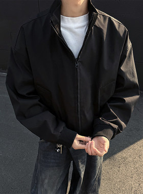 美式cleanfit春秋季短款飞行员夹克男款潮牌宽松户外工装立领外套