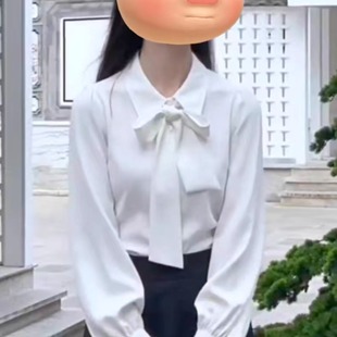 2025雪纺衬衫女士白色通勤职业穿搭正装长袖上衣教师面试套装衬衣