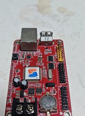 议价 灵信LS-T2 LED显示屏控制卡，红色PCB电路板，带US