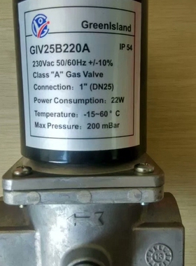 议价 GIV25B220A燃气电磁阀GIV20B220A GIV3
