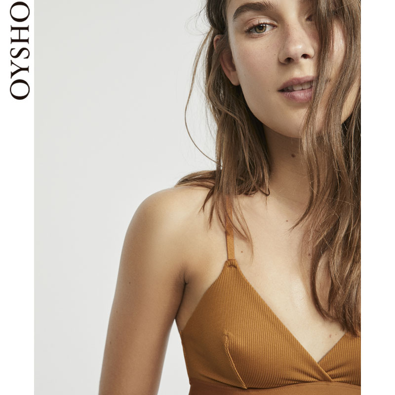 Oysho »ÆÉ«ÇᱡÂÞÎÆÈ«ÕÖ±ÎÞÐØµæÎÞ¸ÖȦÈý½ÇÎÄÐØ 30153386732