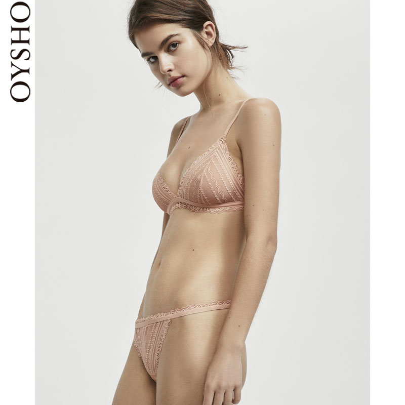 Oysho µ·ÛÉ«¼¸ºÎÀÙ˿ϸ´ø°ë°üÍÎÈý½ÇÄÚ¿ãÅ®µÍÑü 30074502990