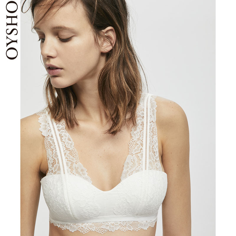 Oysho °×É«±¡¿îϸµã±¡É´ÀÙË¿±ßÈ«ÕÖ±ÎÞ¸ÖȦÎÄÐØÉÏÒ 30191289959