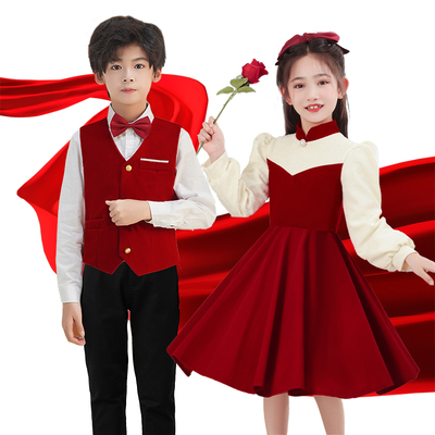 儿童合唱演出服女童礼服