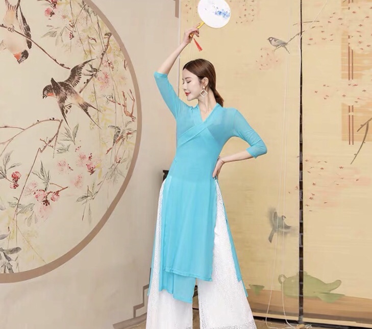 舞韵弹力网纱衣现代瑜伽