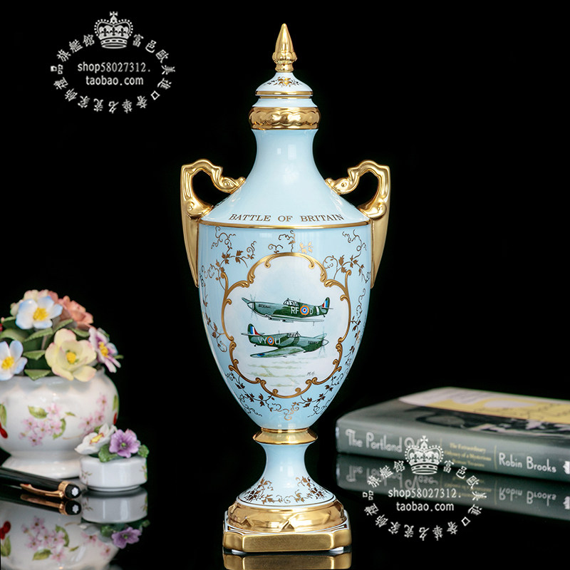 限量50英国产Wedgwood 1990皇家50周年纪念冠军奖瓶欧式宝瓶摆件