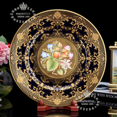 限量100英国Caverswall金光灿季 骨瓷挂盘坐盘 奢华手绘花卉夏季