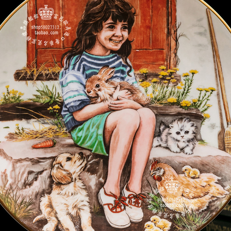 영국산 ROYAL WORCESTER 1988 BEAUTIFUL FARM MY GOOD FRIENDS 유럽식 세라믹 접시 걸이 접시