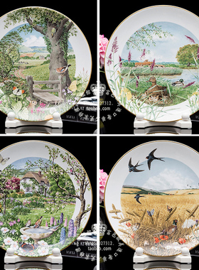 英国Royal Worcester月份生1979陶瓷盘2月3月9月11月12月欧式挂盘