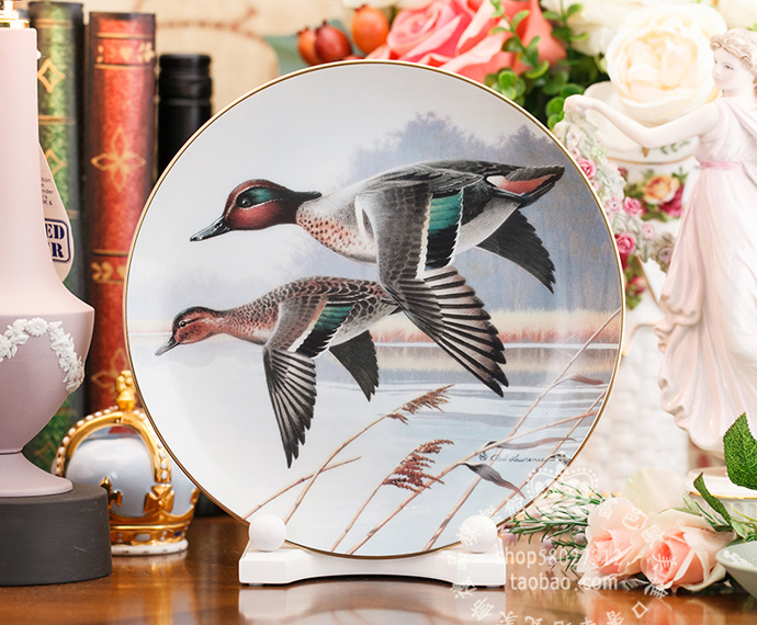 北美野生水鸟1991陶瓷挂盘