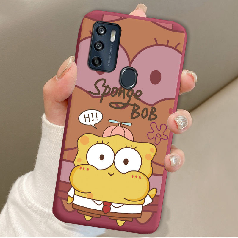 适用中兴V2021海绵宝宝ZTE 8012N手机壳趣味卡通BLADE 20手机套男女情侣全包防摔ZTE 8012N液态可爱保护套