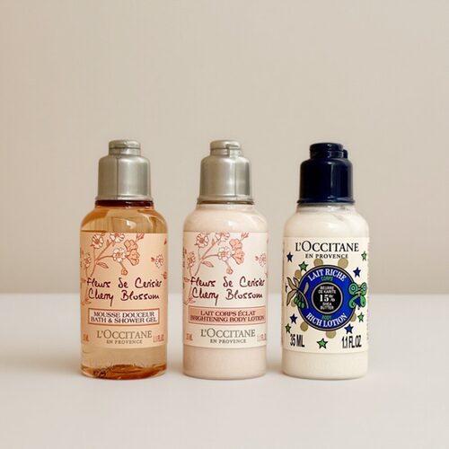 欧舒丹樱花身体乳沐浴露小样套装