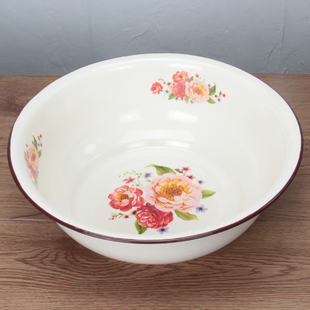 搪瓷盆洗脸盆洗脚盆和面盆汤碗面碗中药泡脚盆菜盆可明火加热盆