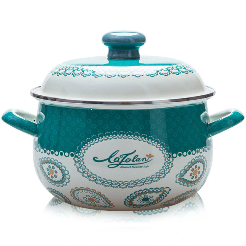 青青乐福珐琅搪瓷双耳家用加高汤锅炖锅熬中药烧锅电磁炉燃气通用