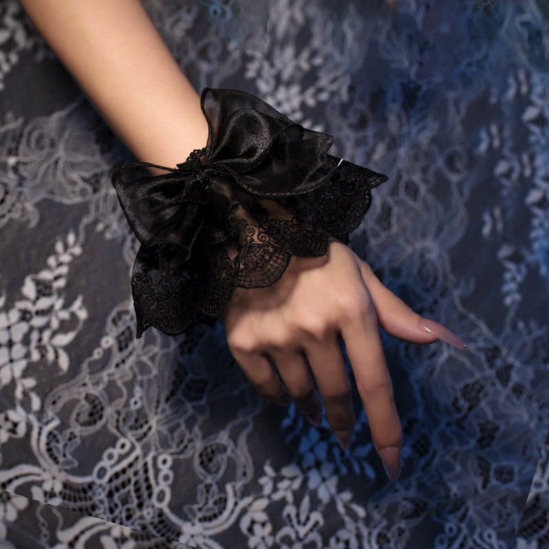 Lolita暗黑洛丽塔蝴蝶结蕾丝手套护腕配饰搭配手部装饰黑色袖套,服饰配件/皮带/帽子/围巾,手套,淘宝优惠券,粉丝福利购,淘宝优惠卷