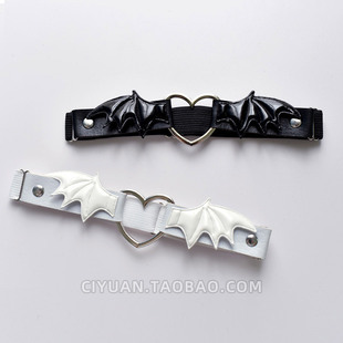 原宿Lolita亚文化朋克哥特翅膀腿环腿带jk腿圈配饰大腿绑带y2k酷