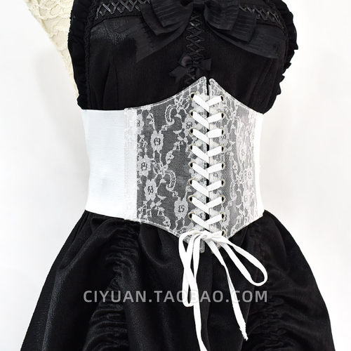 白色蕾丝透明腰封束腰lo娘花嫁