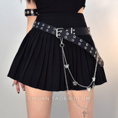 Lolita赛博朋克星星双排扣腰带裙链亚文化亚比配饰jk裙链y2k皮带