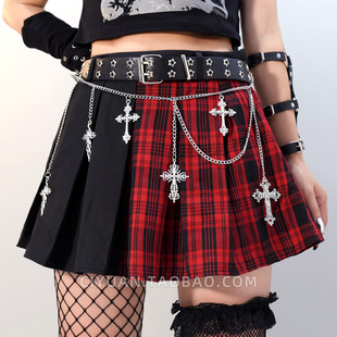 Lolita赛博朋克哥特十字架金属腰带腰链裙链亚文化辣妹y2k配饰