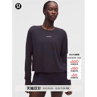 Jersey 女士训练平纹针织长袖T恤 *文字徽标丨lululemon丨LW3JQCS