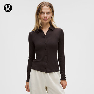 Hold Tight 女士紧身剪裁带领长袖衬衫丨lululemon丨LW3IA5S