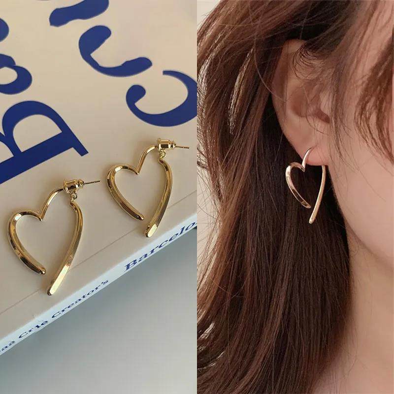 S925银针爱心耳环2023年新款