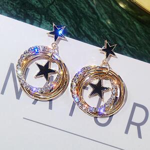 2019最新款的星星耳环金属圆圈
