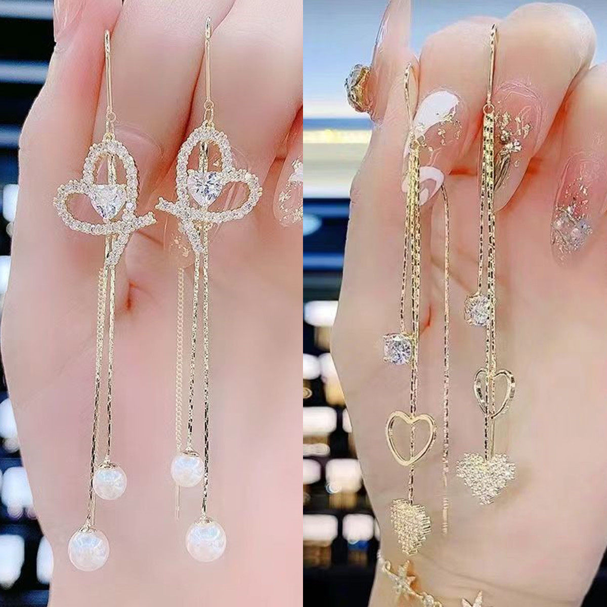耳线金色爱心女新款防丢耳线