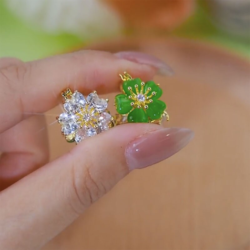 双面佩戴花瓣爱心双生花荷塘月色
