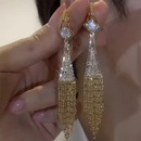 交叉流苏耳坠小众设计时尚 克拉之恋锆石耳环气质奢华长款 百搭耳饰