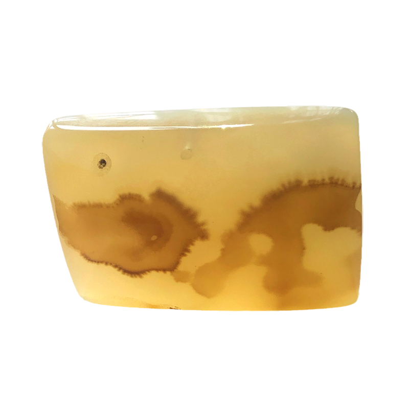 天然水草玛瑙方牌把玩件摆件