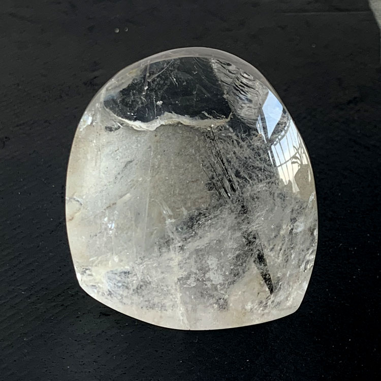 天然黑发晶把玩水晶手把件