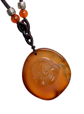 马达加斯加红玛瑙佛吊坠去皮马料