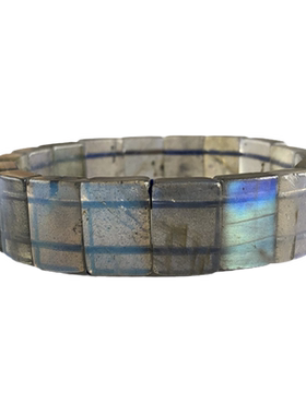 千蕊天然拉长石手排 钠长石手排 蓝光黄光月光石晶体清透光眼好