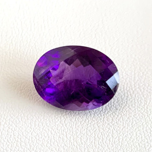 千蕊天然紫水晶戒面钻石款水晶戒指配饰DIY镶嵌配件刻面切面闪亮