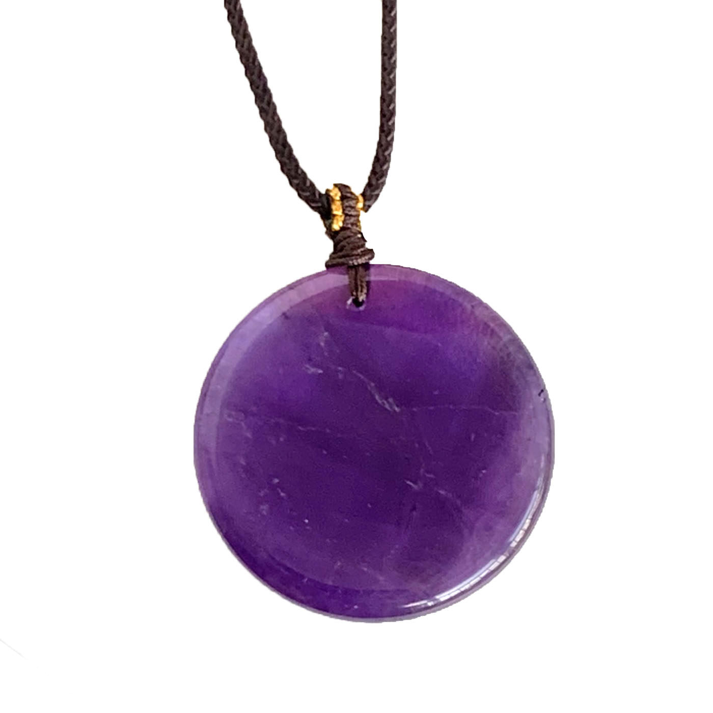 千蕊天然紫水晶吊坠 圆形项坠 毛衣链 挂件