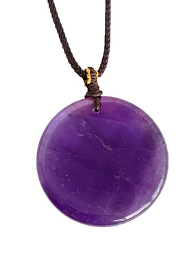 天然紫水晶吊坠圆形项坠