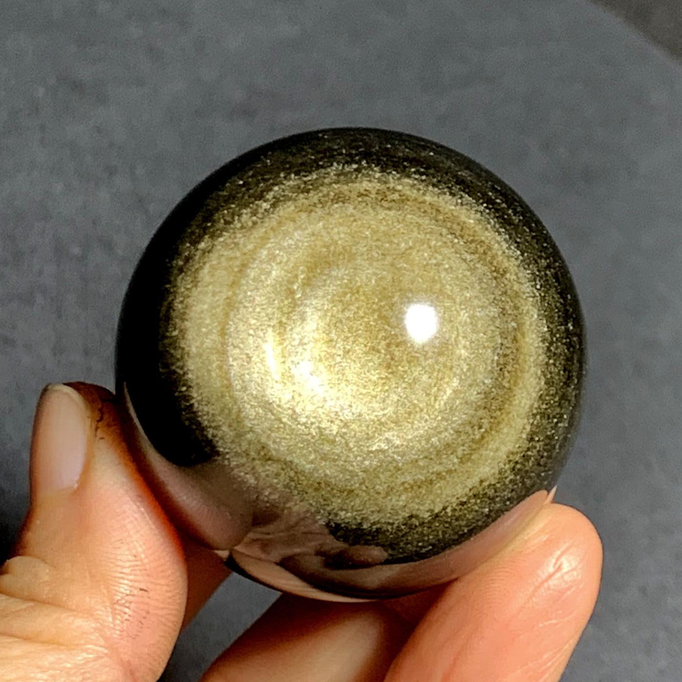 4厘米小球千蕊天然金曜石球摆件黑曜石原石把玩水晶球健身球猫眼