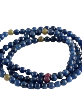 天然蓝宝石项链多圈手串