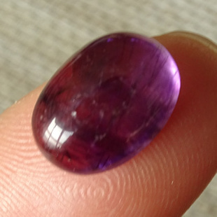 千蕊天然紫发晶戒面 小号紫发戒指面 送戒托 实物一图一物