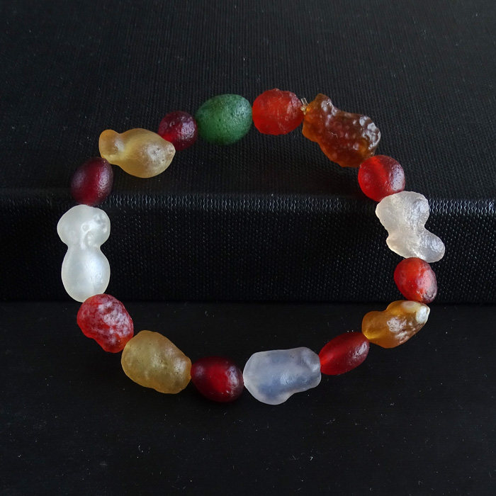 千蕊天然阿拉善彩玛瑙原石手链手串戈壁玛瑙 籽玛瑙女款 8字葫芦