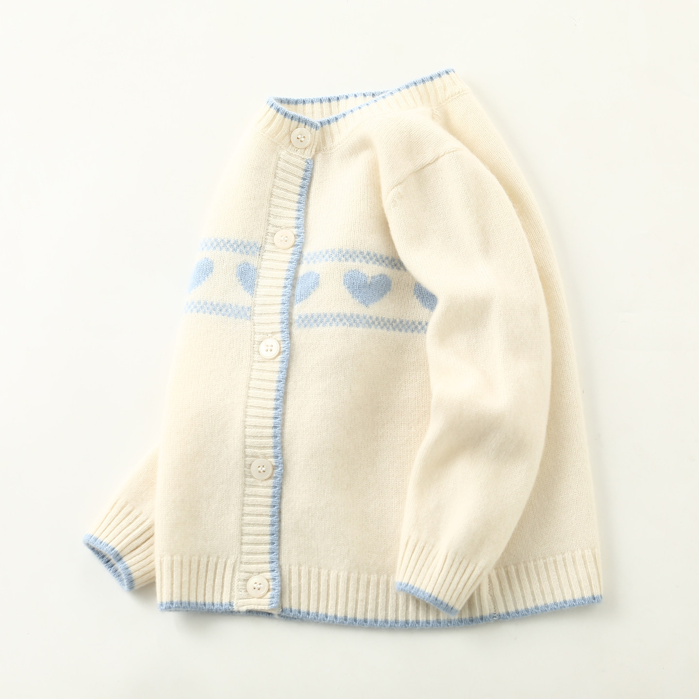 康赛妮女童高端100%纯山羊绒开衫