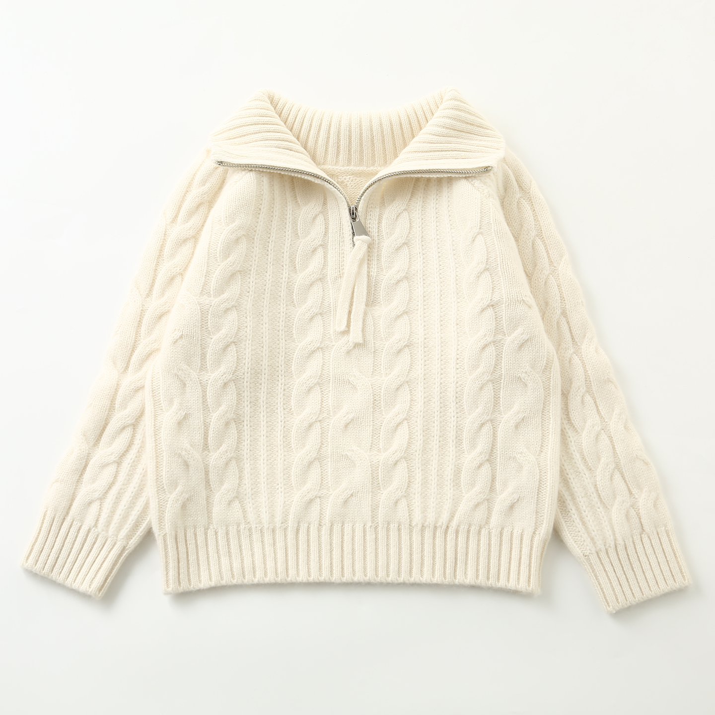 秋冬三股加厚儿童羊绒衫男童中小童女童翻领山羊绒针织衫毛衣宝宝