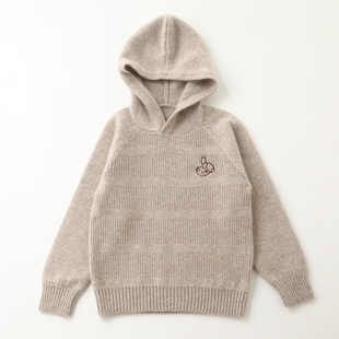 洪叶云台高端纯山羊绒男童毛衣女童帽衫宝宝针织衫加厚儿童羊绒衫