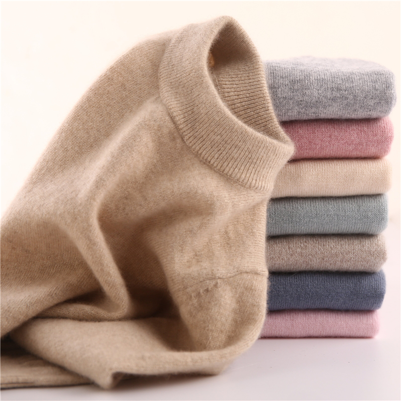 高端100%纯山羊绒打底薄款毛衣