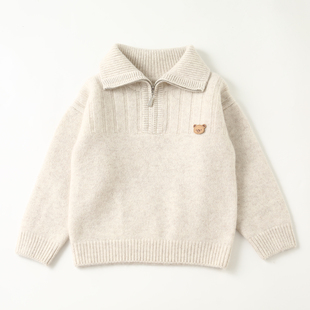 秋冬儿童羊绒衫男童套头洋气中小童山羊绒针织衫加厚毛衣宝宝圆领
