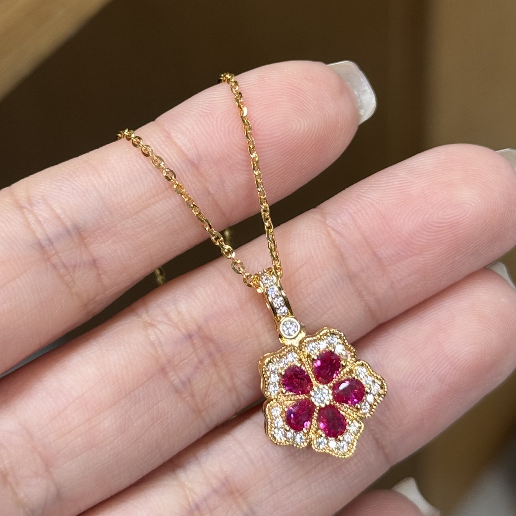 高级感宝相花古法工艺项链