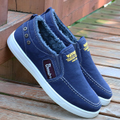 回力男鞋 加绒加厚保暖棉鞋 男防滑一脚蹬帆布鞋 秋冬季 男休闲爸爸鞋